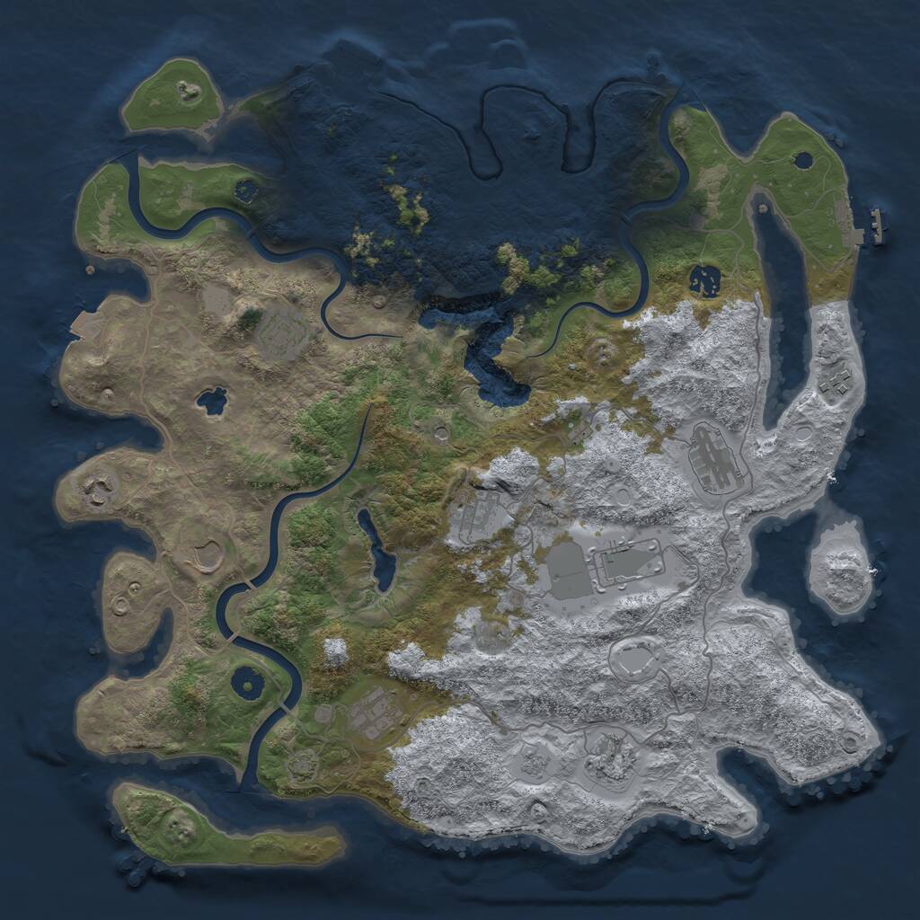 Rust Map: Procedural Map, Size: 4200, Seed: 2324141, 16 Monuments