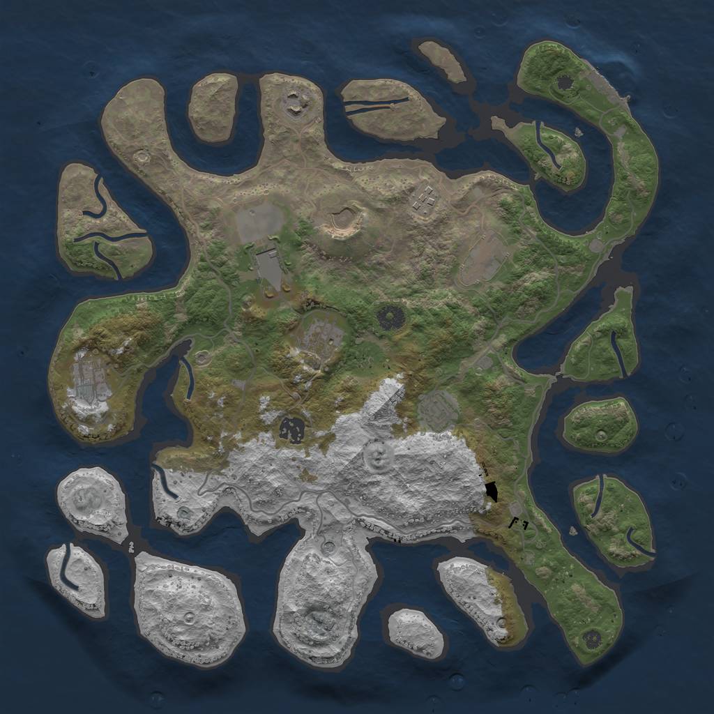 Rust Map: Procedural Map, Size: 4000, Seed: 1455630252, 13 Monuments