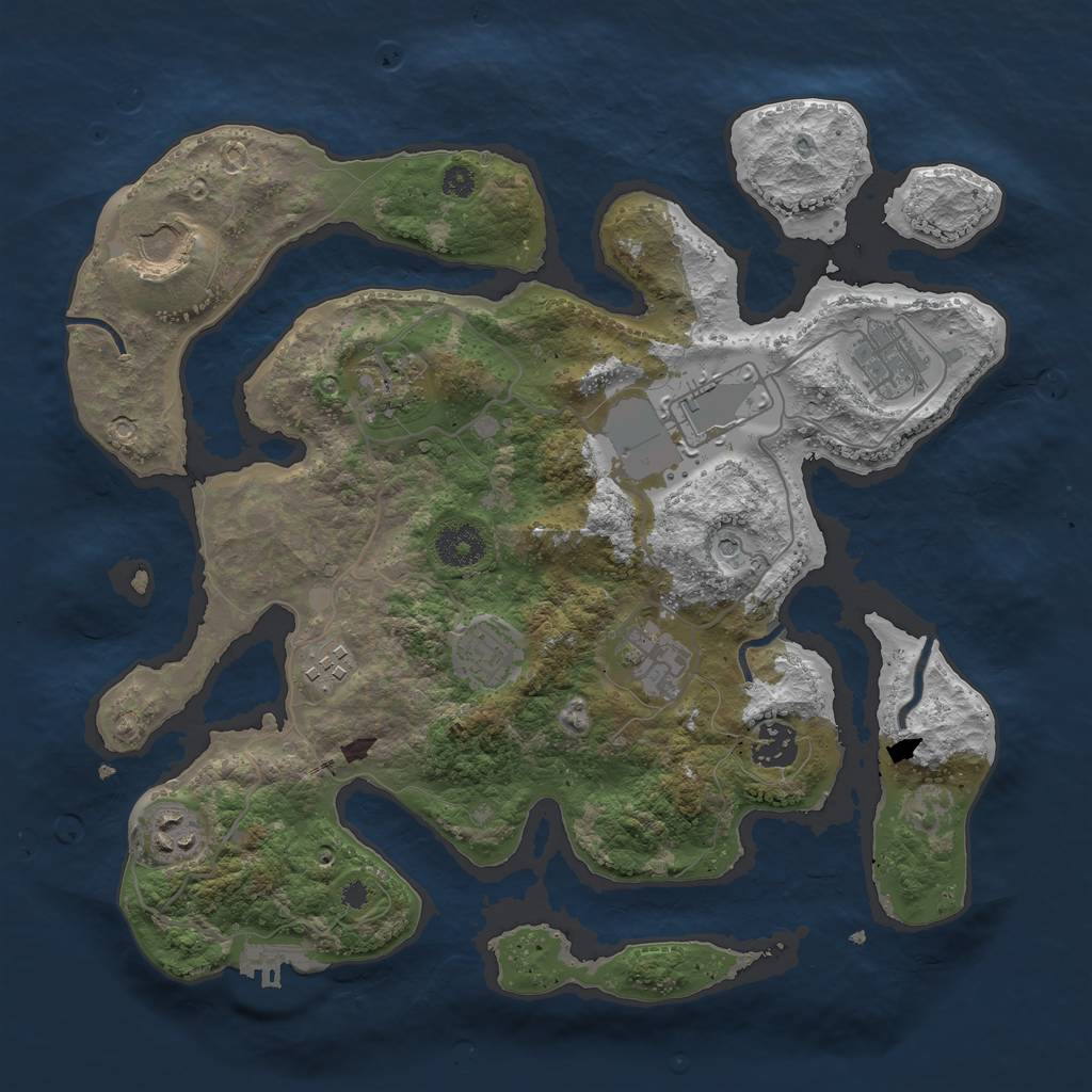 Rust Map: Procedural Map, Size: 3500, Seed: 467821, 13 Monuments