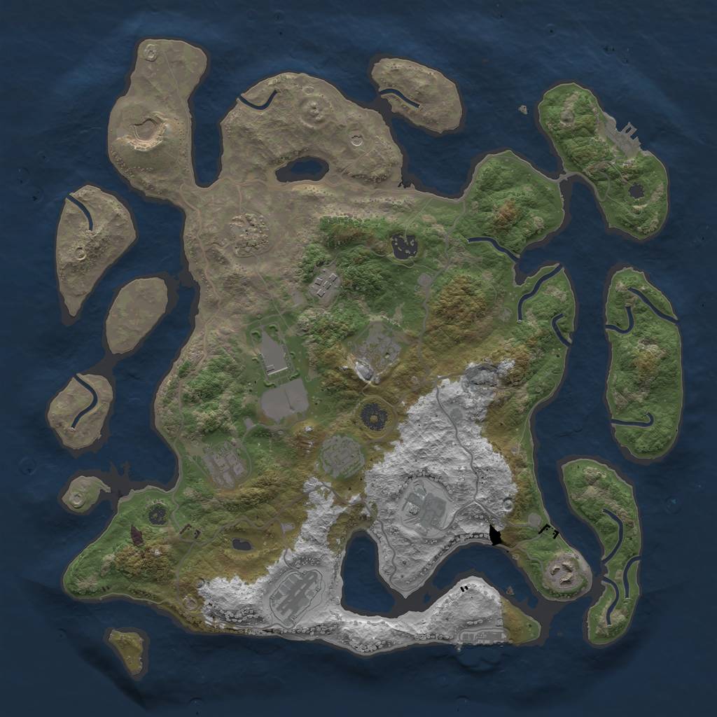 Rust Map: Procedural Map, Size: 4000, Seed: 1404352807, 16 Monuments