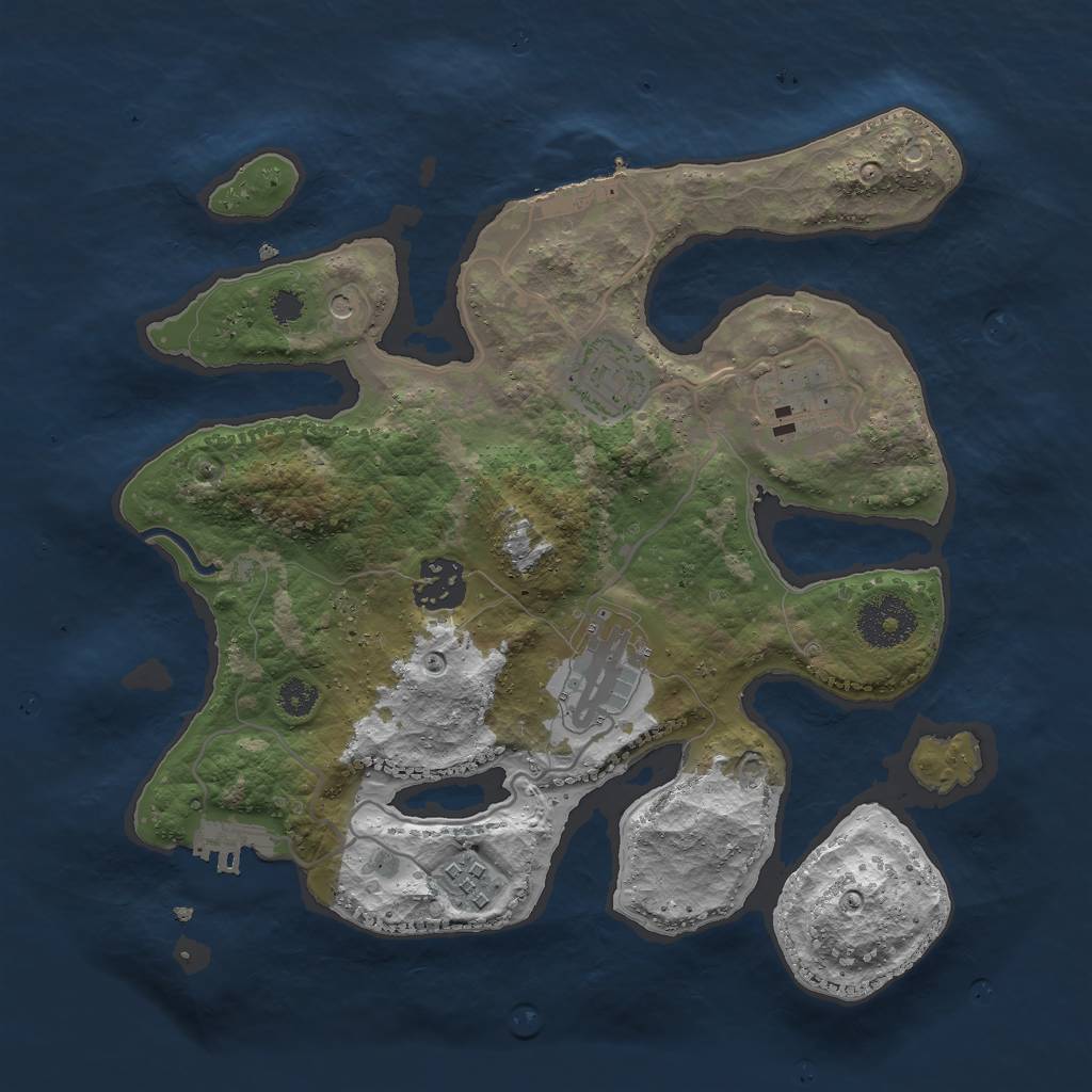 Rust Map: Procedural Map, Size: 3000, Seed: 41160621, 10 Monuments