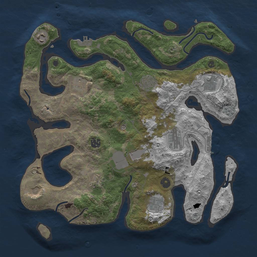 Rust Map: Procedural Map, Size: 3750, Seed: 1973638102, 16 Monuments