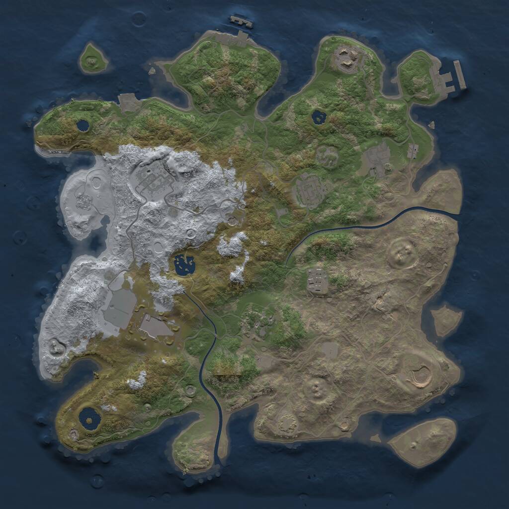 Rust Map: Procedural Map, Size: 3500, Seed: 19010721, 15 Monuments