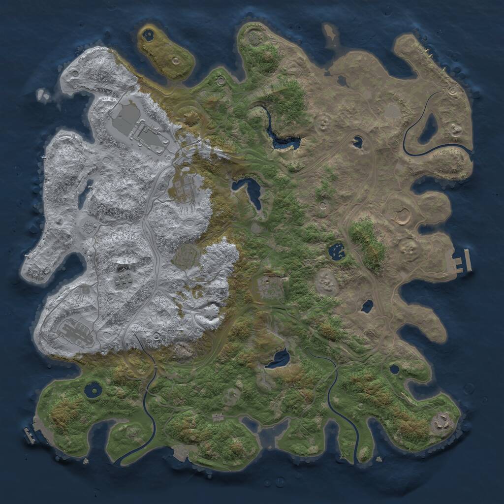 Rust Map: Procedural Map, Size: 4500, Seed: 672224294, 15 Monuments