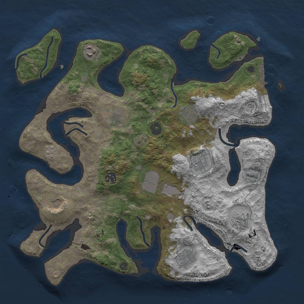 Rust Map: Procedural Map, Size: 3800, Seed: 14, 14 Monuments