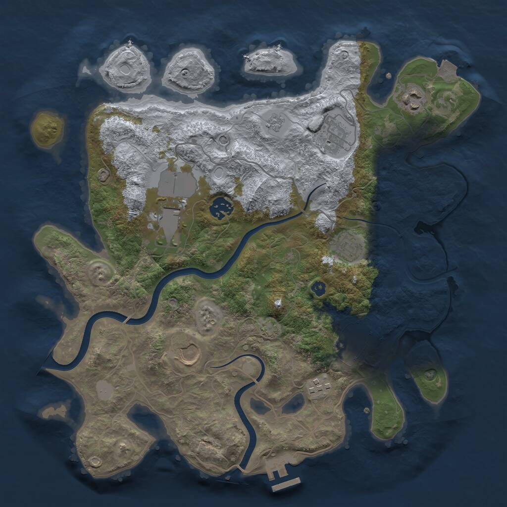 Rust Map: Procedural Map, Size: 3500, Seed: 99114413, 13 Monuments
