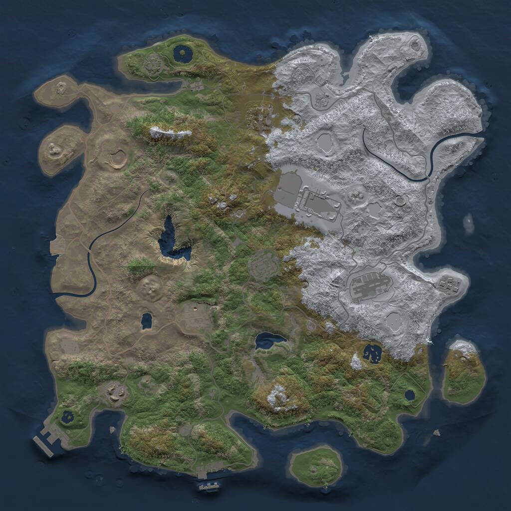 Rust Map: Procedural Map, Size: 4000, Seed: 2142102734, 15 Monuments