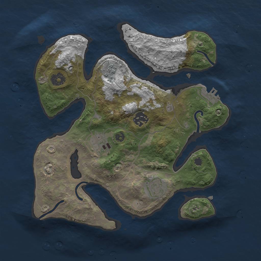 Rust Map: Procedural Map, Size: 2800, Seed: 82341, 7 Monuments