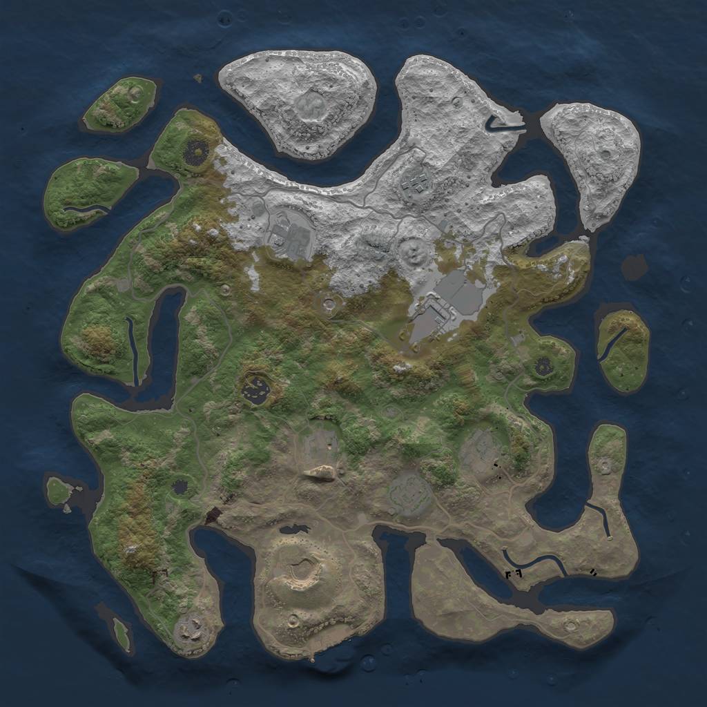 Rust Map: Procedural Map, Size: 4000, Seed: 1789568, 13 Monuments