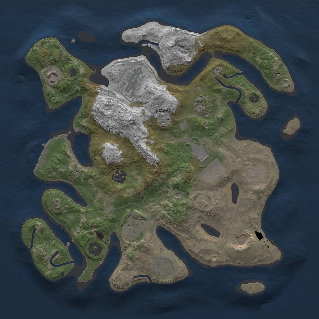 Rust Map: Procedural Map, Size: 3500, Seed: 103287177, 14 Monuments