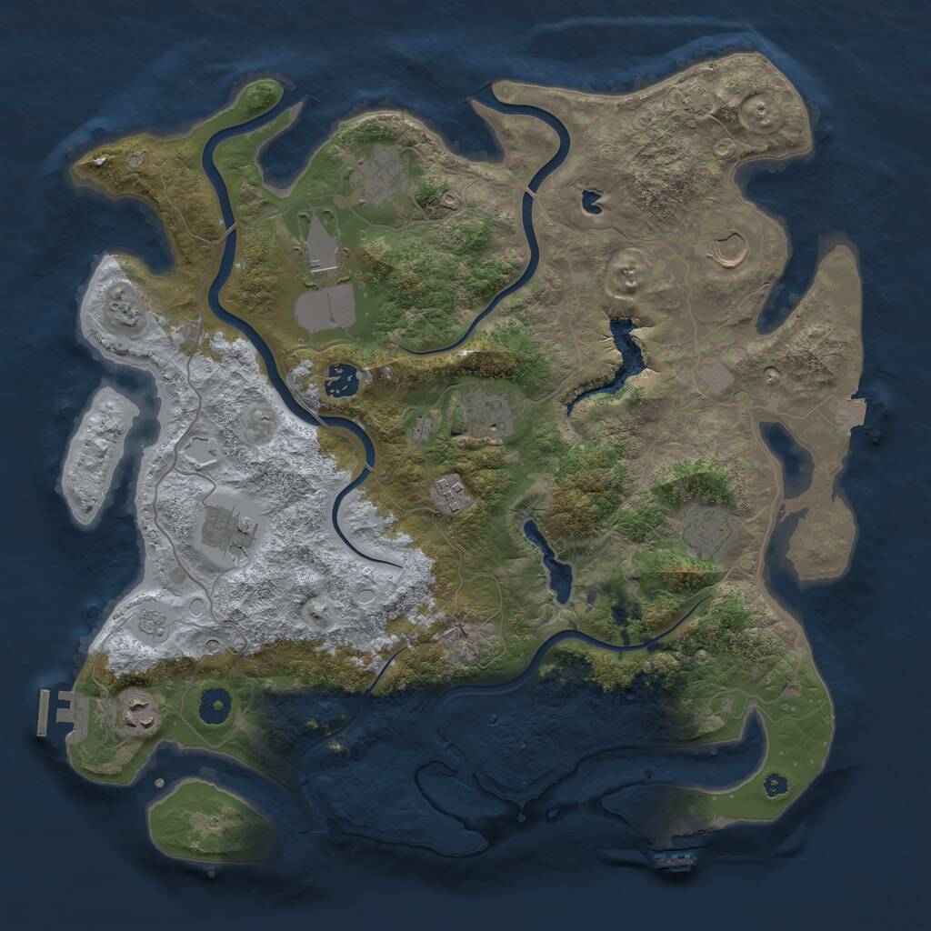 Rust Map: Procedural Map, Size: 4000, Seed: 2142151661, 15 Monuments