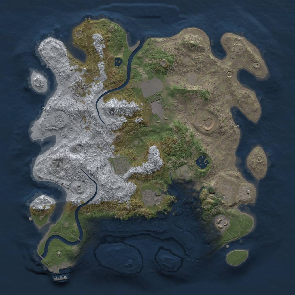 Rust Map: Procedural Map, Size: 3500, Seed: 71166931, 14 Monuments