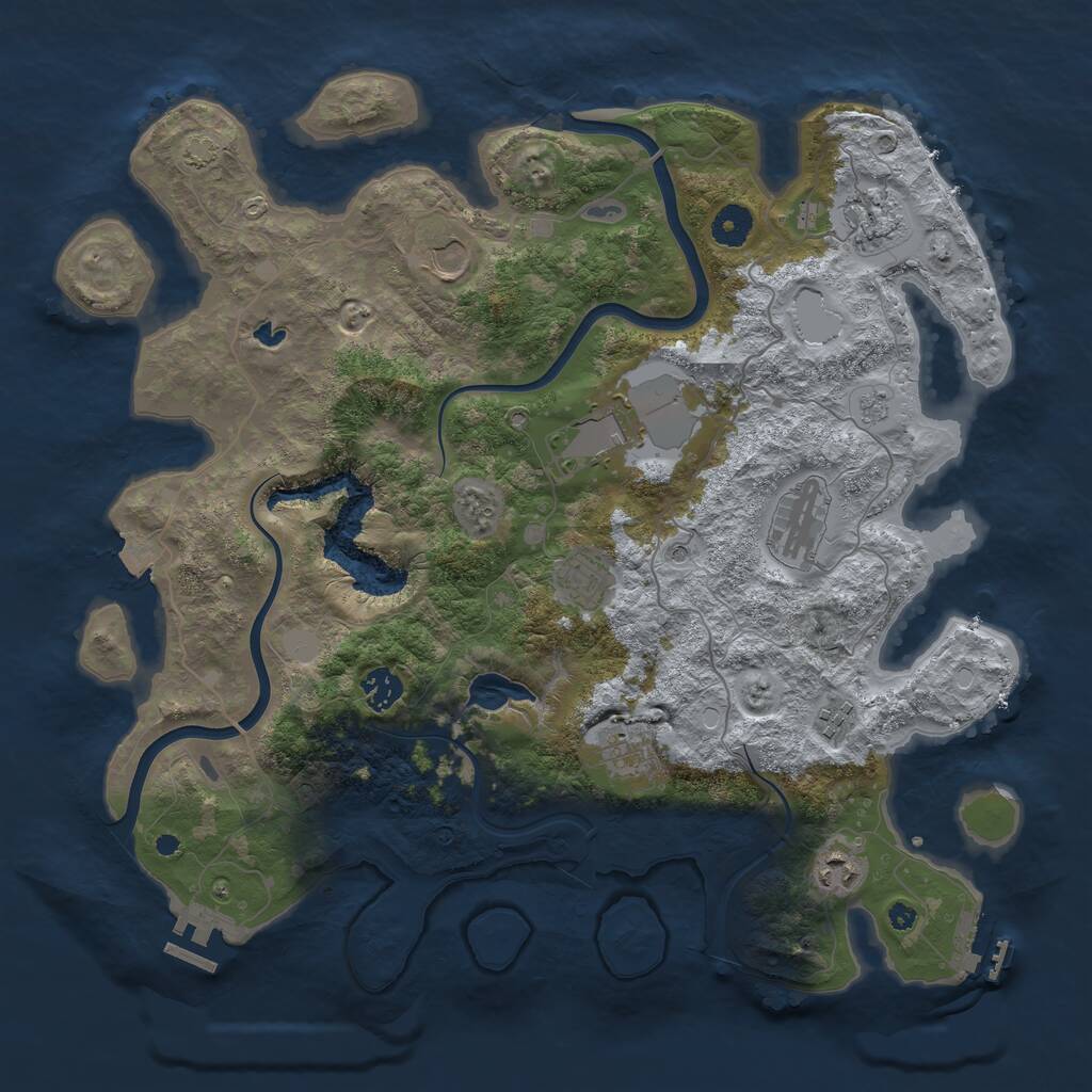 Rust Map: Procedural Map, Size: 4000, Seed: 1420923123, 15 Monuments