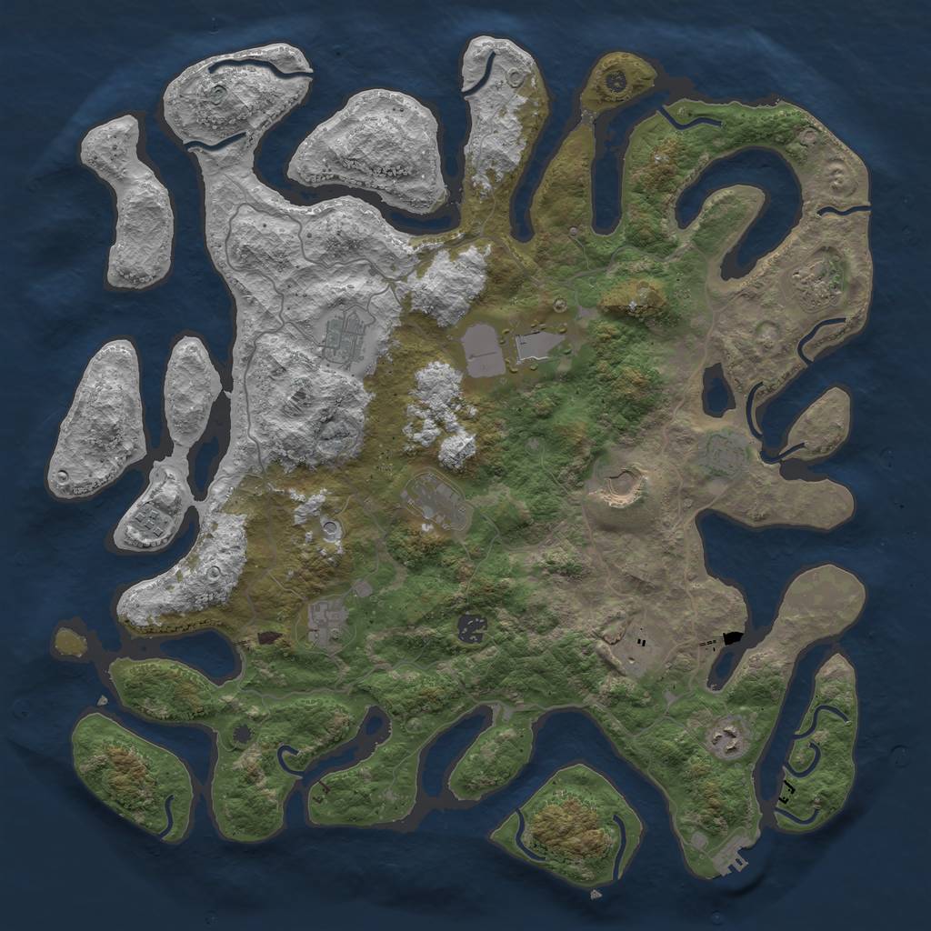 Rust Map: Procedural Map, Size: 4500, Seed: 3063, 15 Monuments