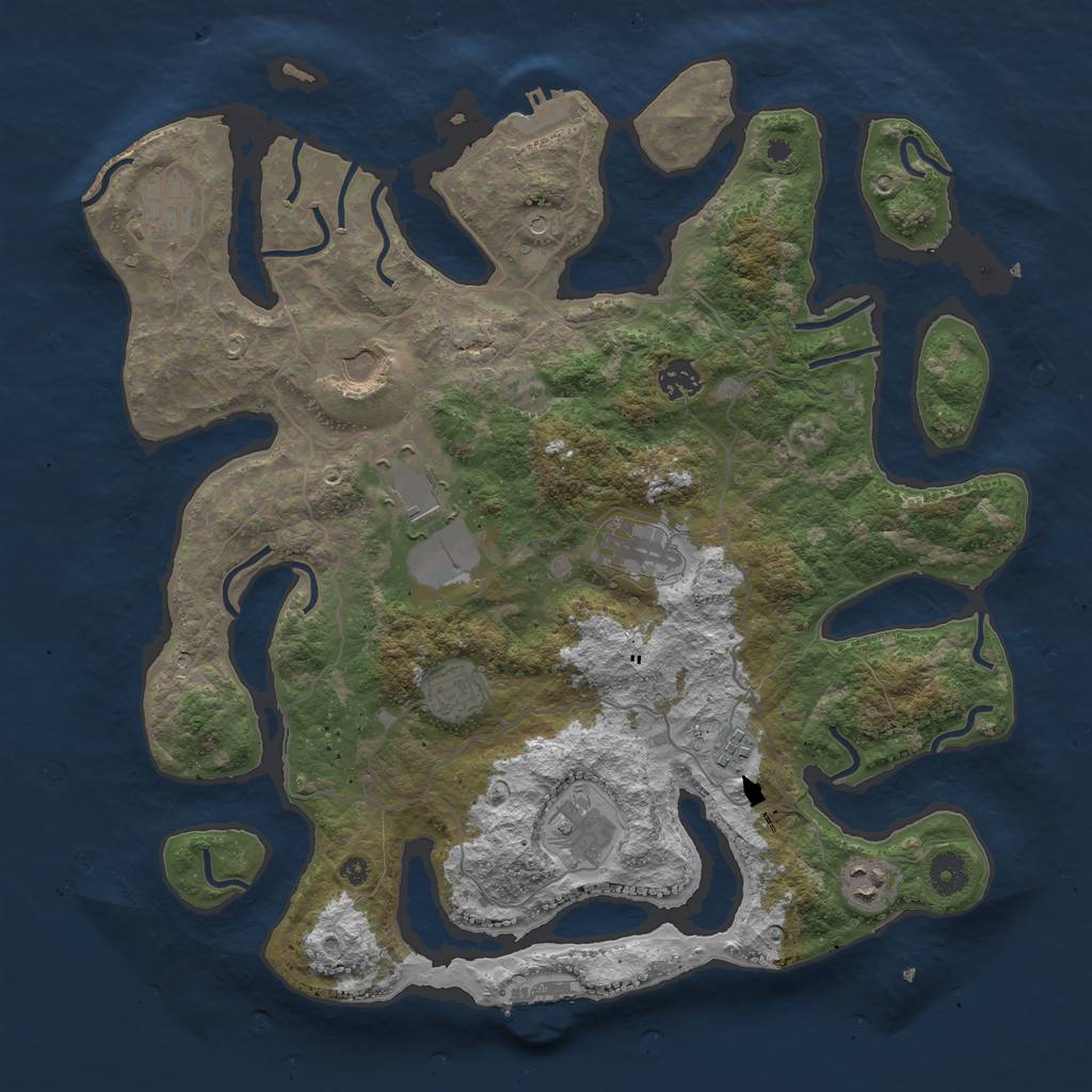 Rust Map: Procedural Map, Size: 4000, Seed: 1647729958, 14 Monuments