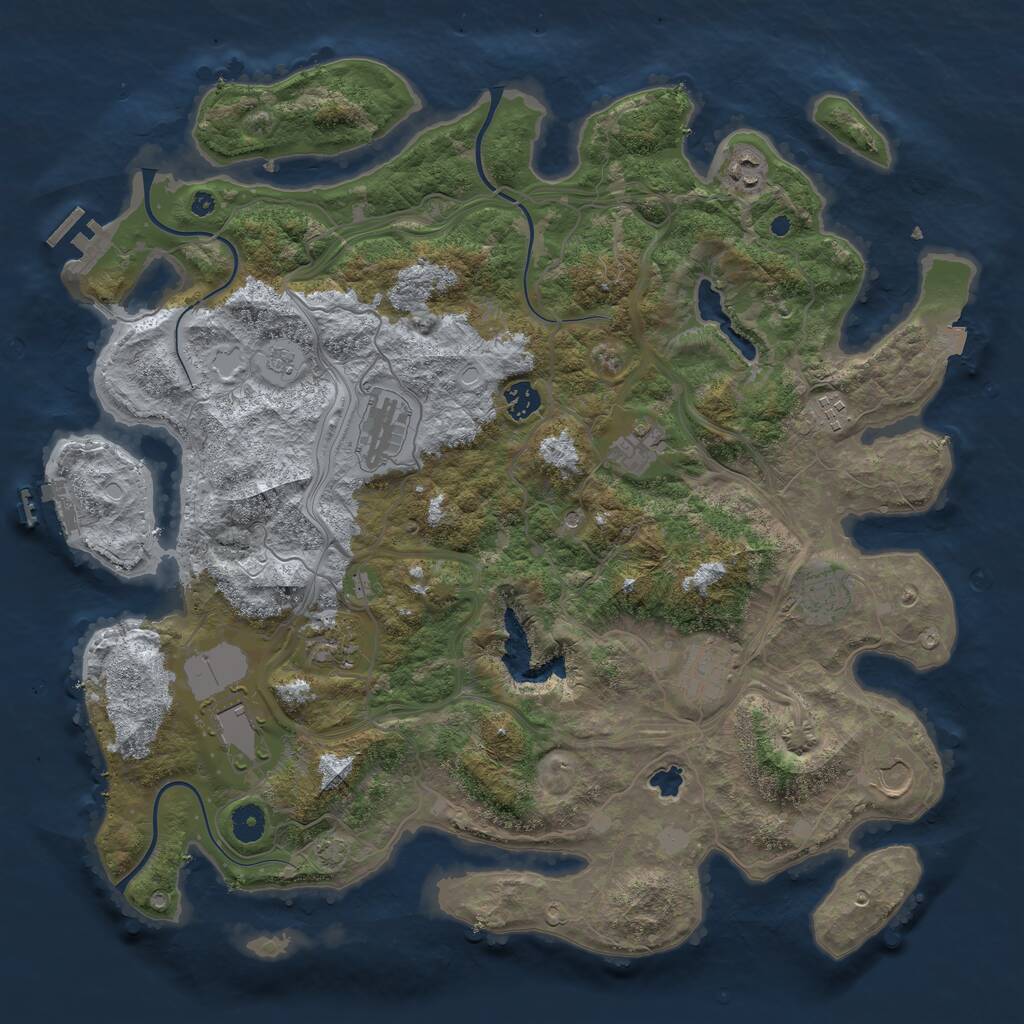 Rust Map: Procedural Map, Size: 4250, Seed: 29373, 16 Monuments