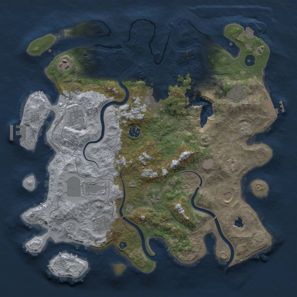 Rust Map: Procedural Map, Size: 4000, Seed: 1783434914, 16 Monuments