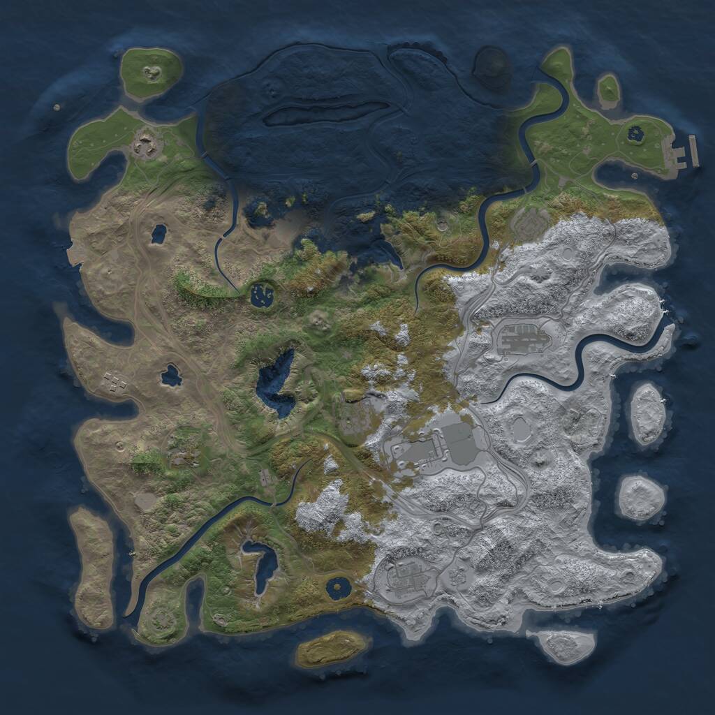 Rust Map: Procedural Map, Size: 4500, Seed: 384715209, 15 Monuments