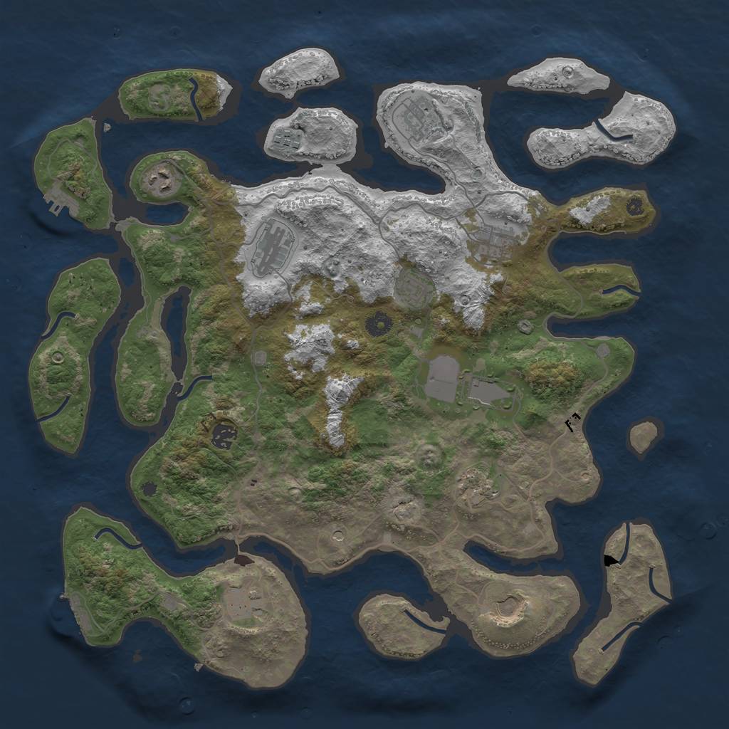 Rust Map: Procedural Map, Size: 4250, Seed: 1797784551, 16 Monuments