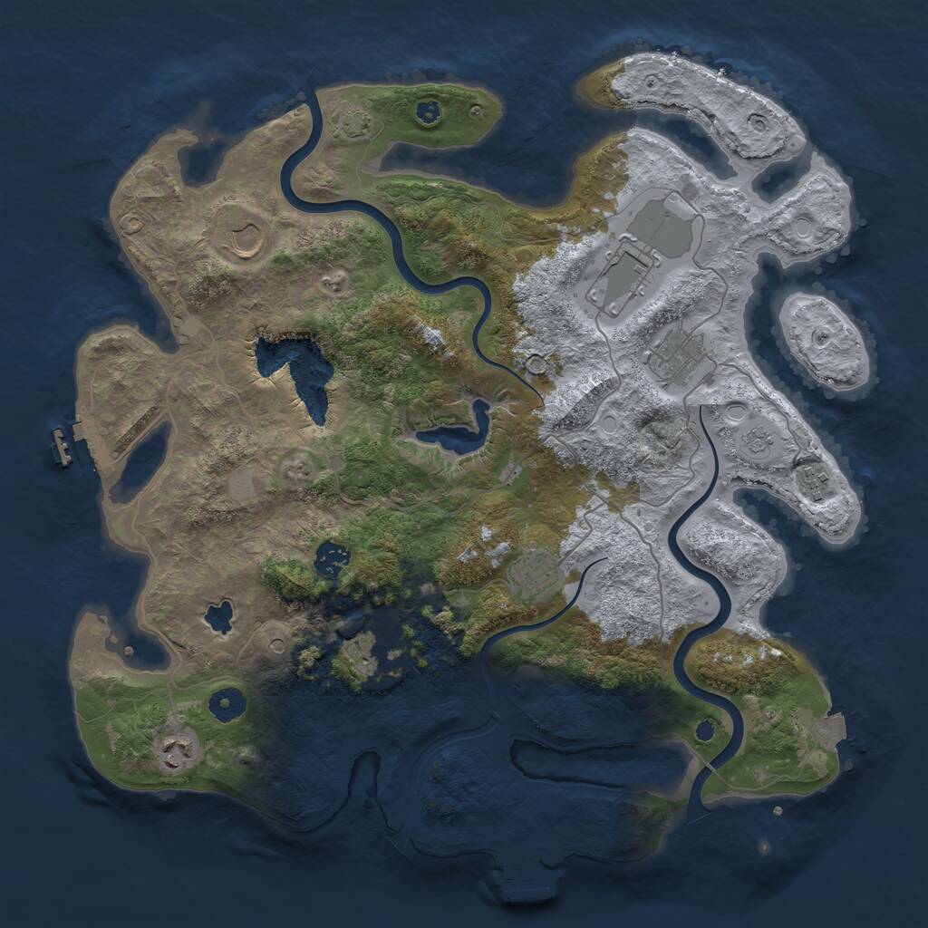 Rust Map: Procedural Map, Size: 4000, Seed: 522272059, 14 Monuments