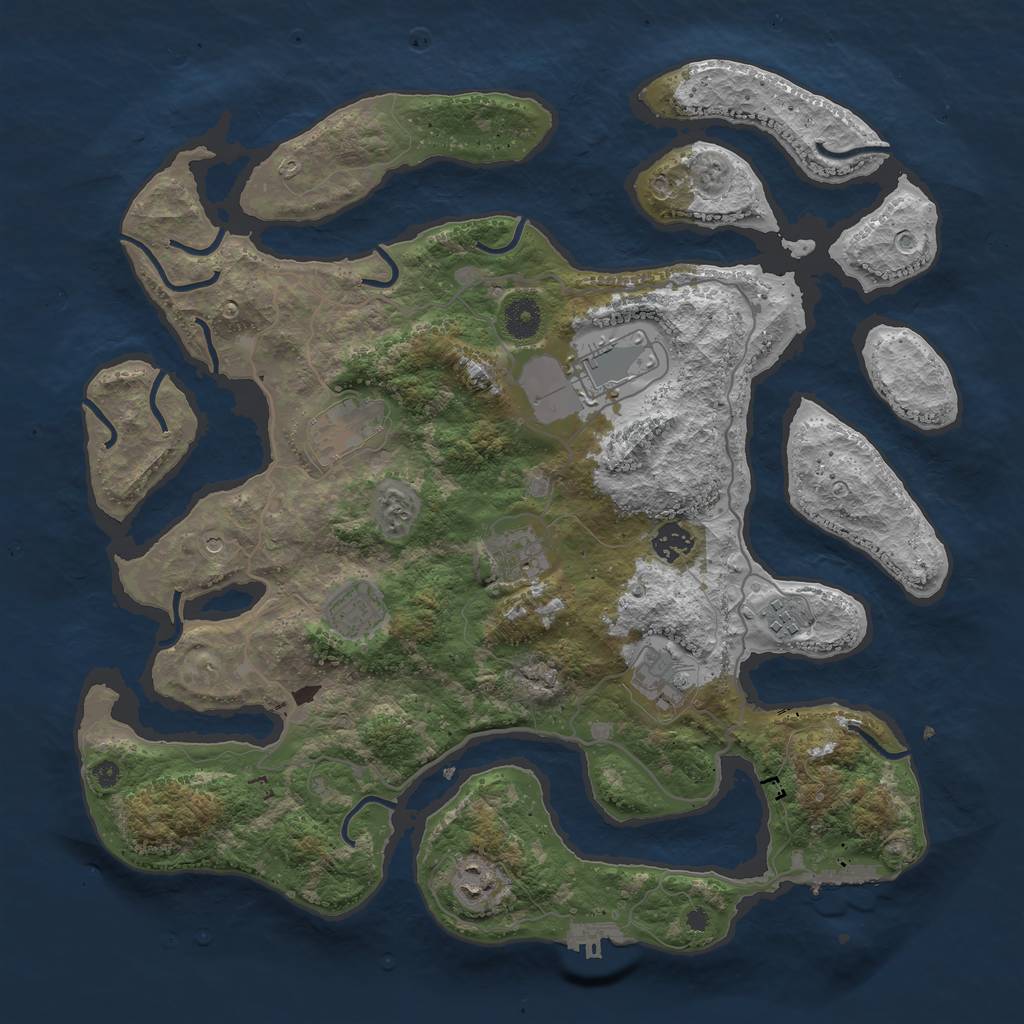 Rust Map: Procedural Map, Size: 4000, Seed: 522272059, 13 Monuments