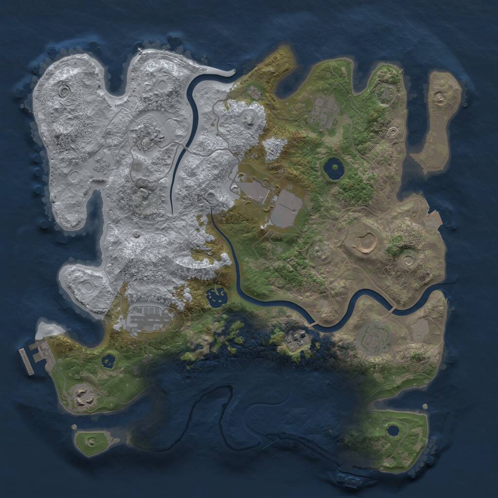 Rust Map: Procedural Map, Size: 3600, Seed: 45678468, 15 Monuments