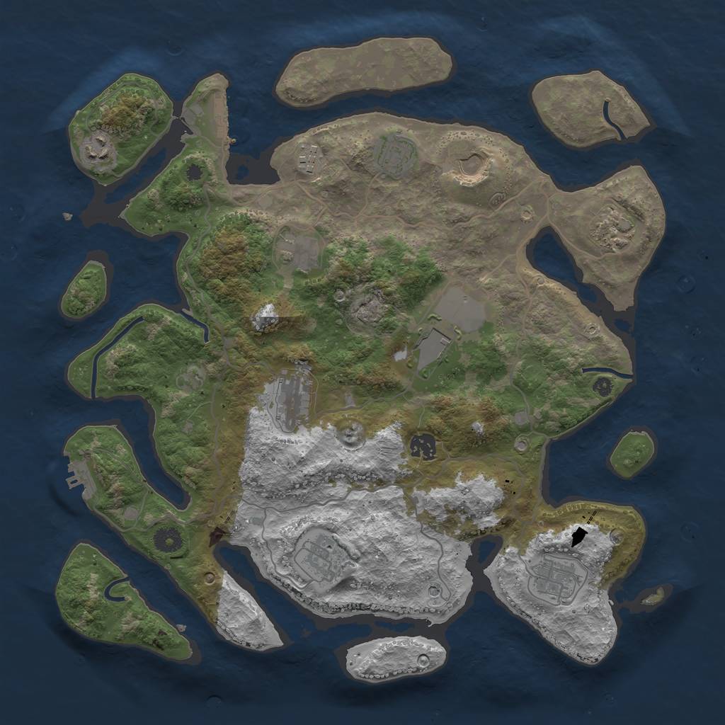 Rust Map: Procedural Map, Size: 4000, Seed: 95198934, 16 Monuments