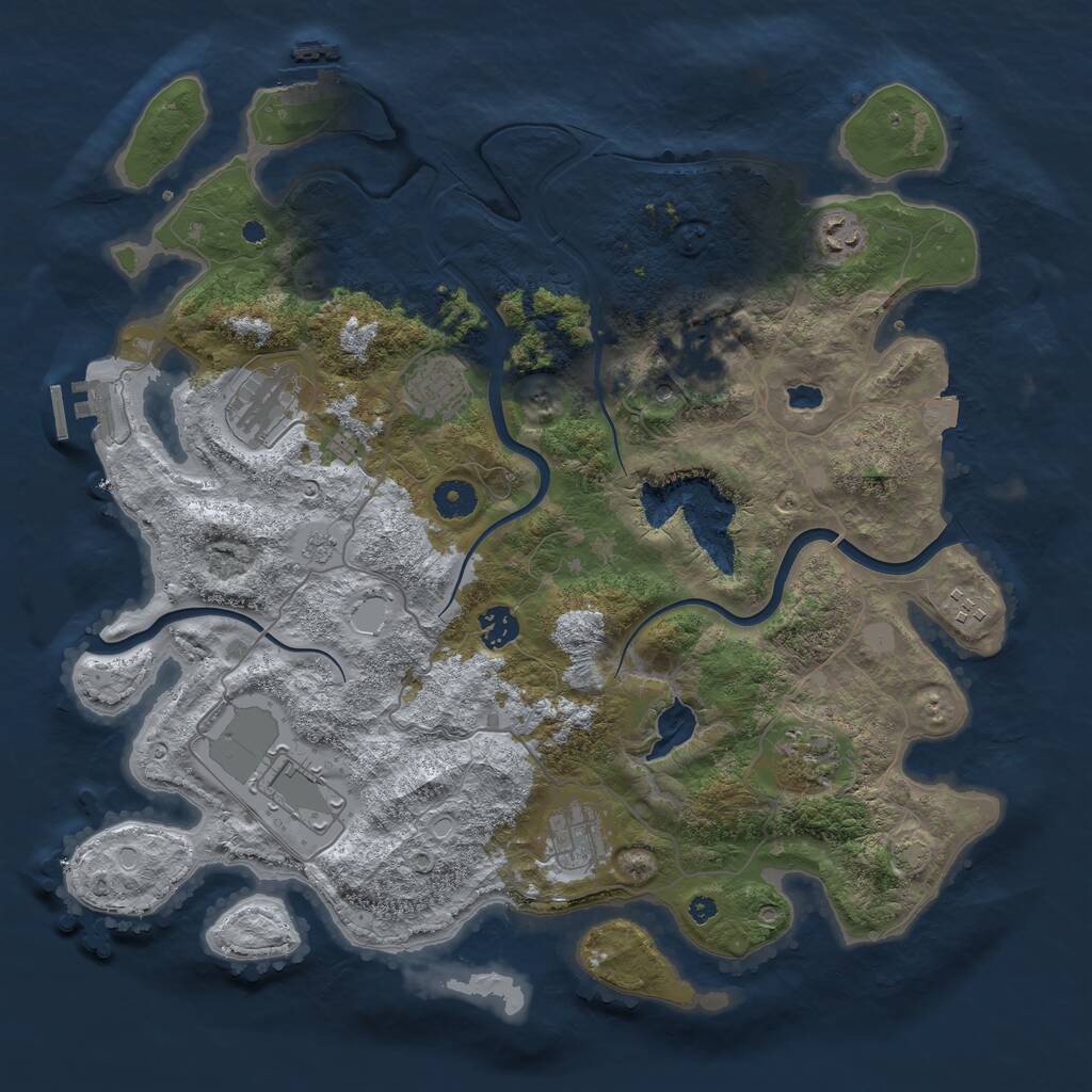 Rust Map: Procedural Map, Size: 4000, Seed: 3697, 15 Monuments