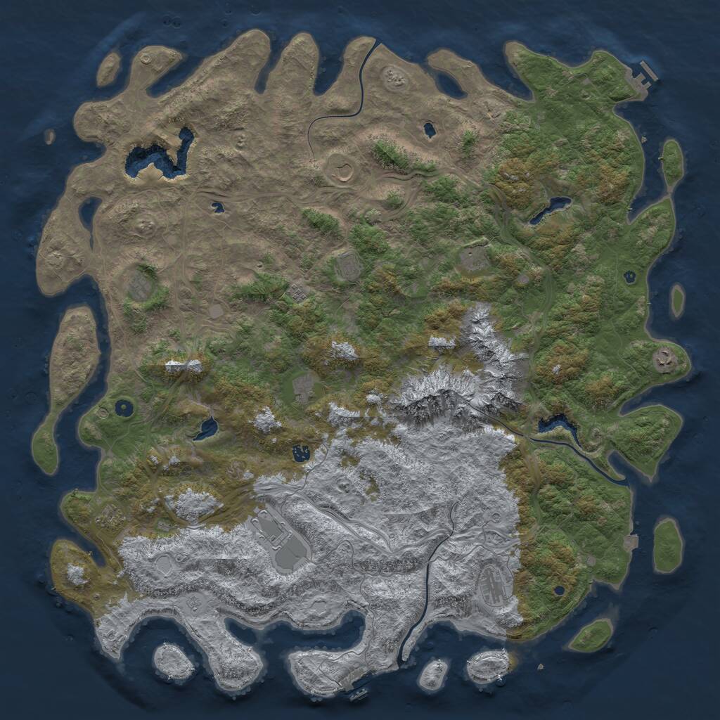 Rust Map: Procedural Map, Size: 6000, Seed: 1147473647, 17 Monuments