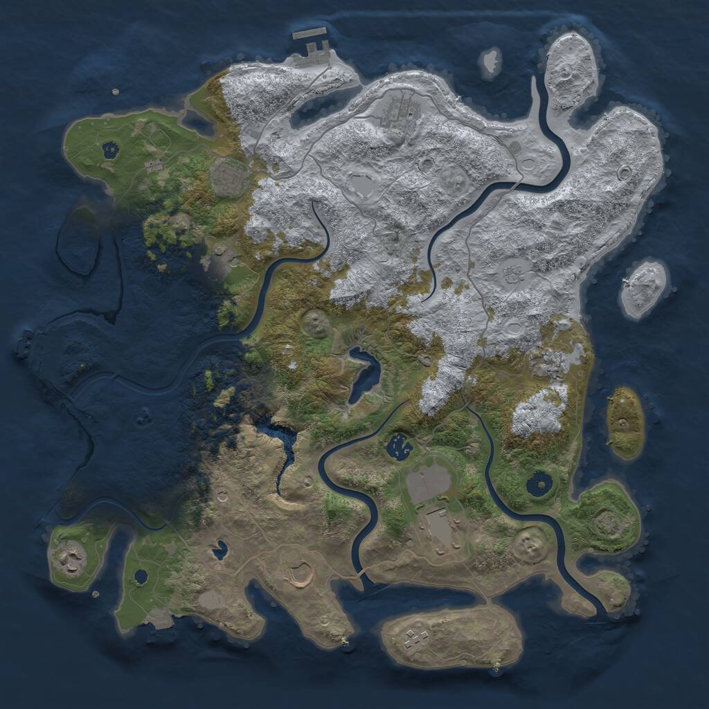 Rust Map: Procedural Map, Size: 4200, Seed: 1310833172, 15 Monuments