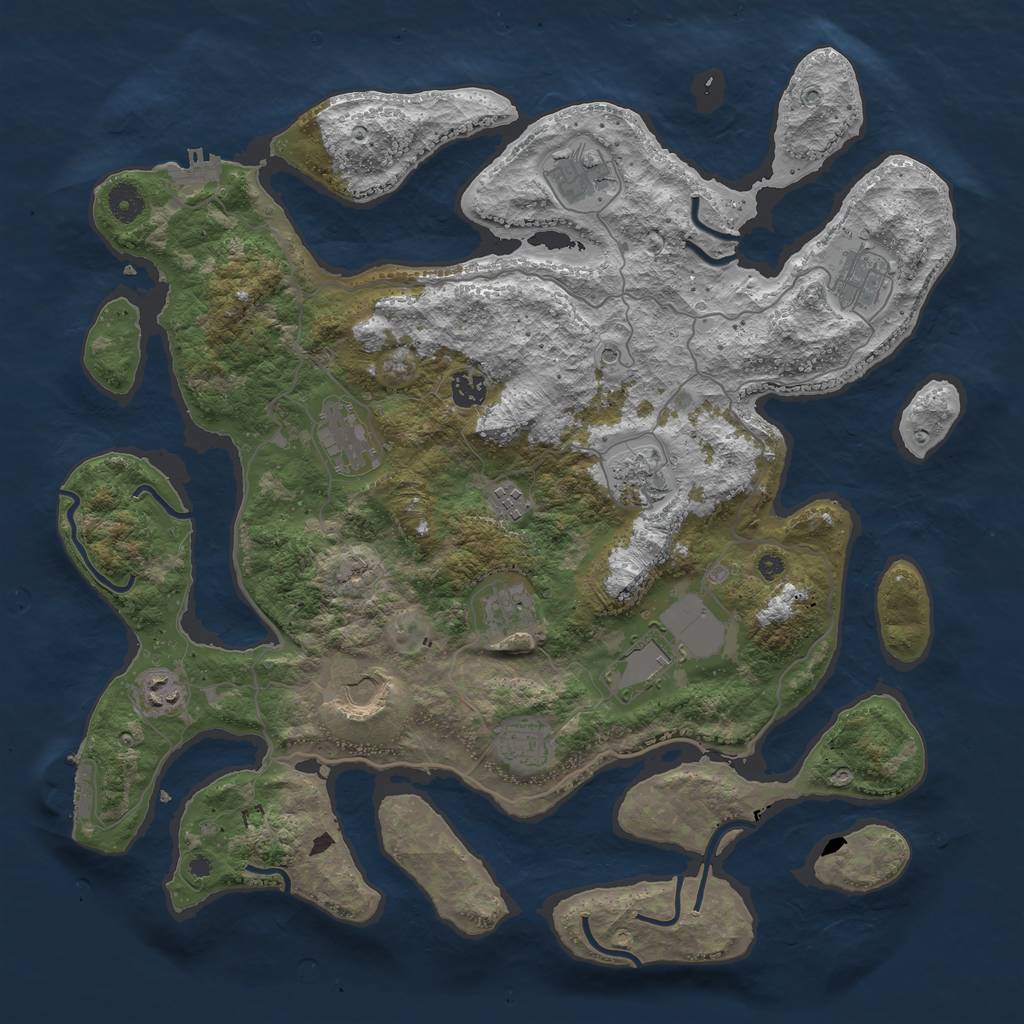 Rust Map: Procedural Map, Size: 4200, Seed: 1310833172, 16 Monuments