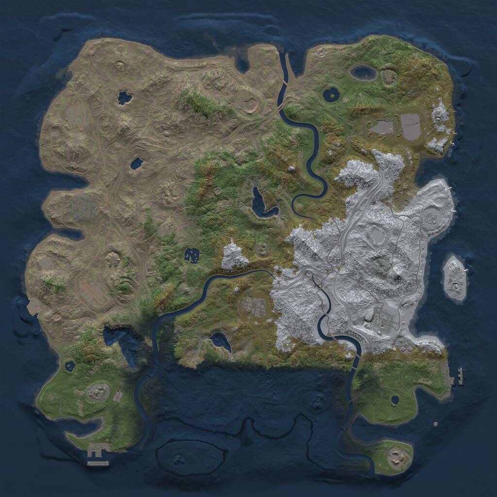 Rust Map: Procedural Map, Size: 4750, Seed: 348493207, 17 Monuments