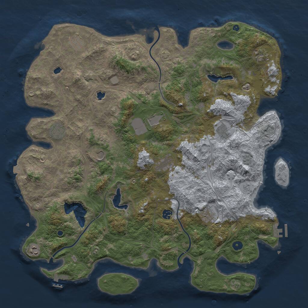 Rust Map: Procedural Map, Size: 4750, Seed: 348493207, 17 Monuments