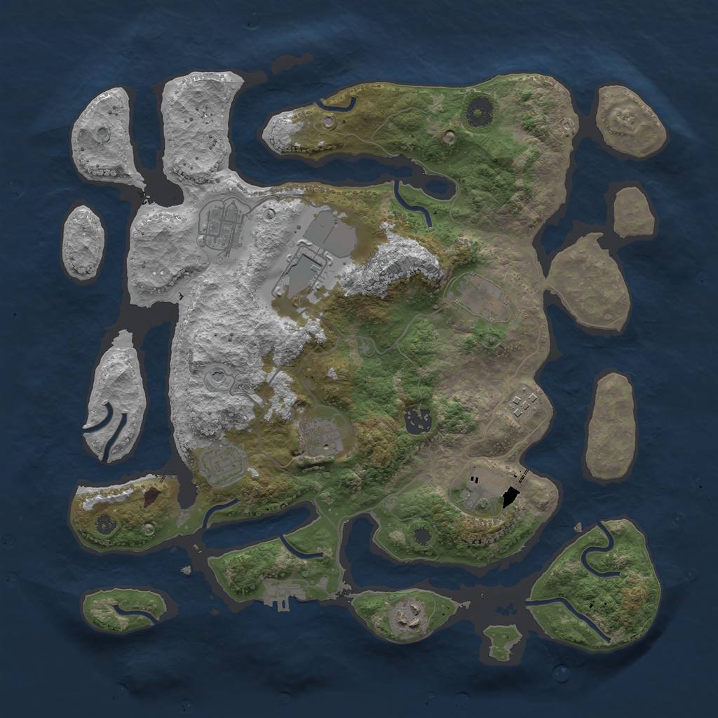 Rust Map: Procedural Map, Size: 3750, Seed: 28351, 13 Monuments