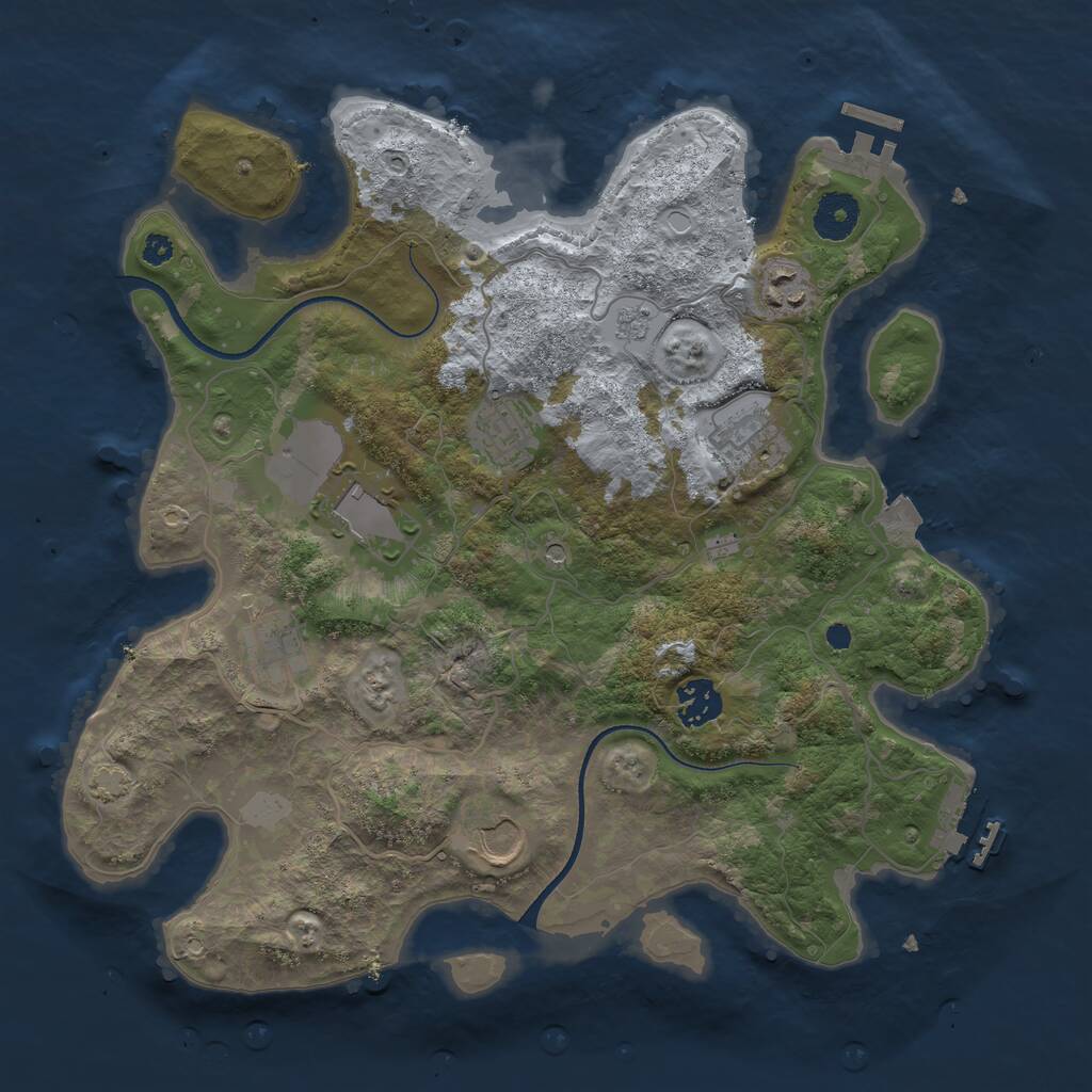 Rust Map: Procedural Map, Size: 3500, Seed: 942568059, 13 Monuments