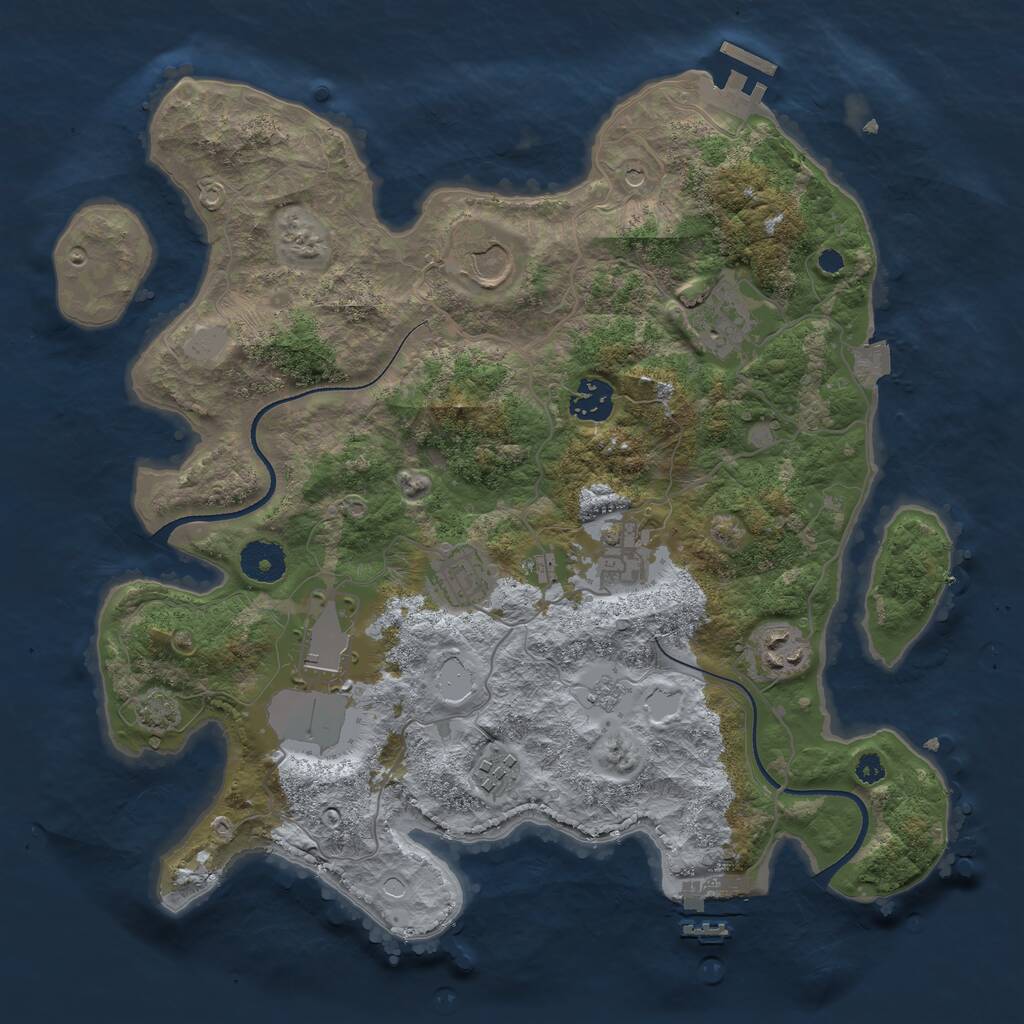 Rust Map: Procedural Map, Size: 3500, Seed: 234622202, 14 Monuments