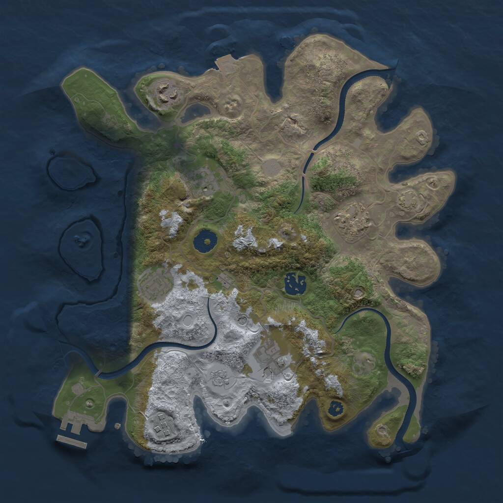 Rust Map: Procedural Map, Size: 3300, Seed: 5234, 12 Monuments