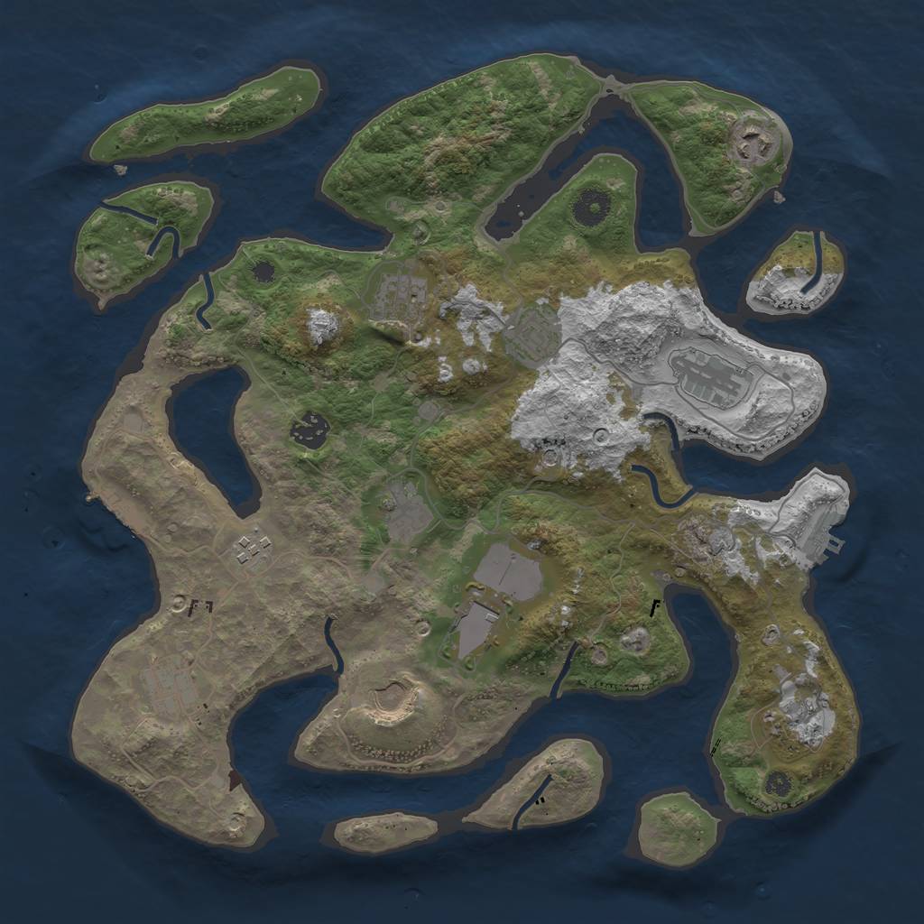 Rust Map: Procedural Map, Size: 3750, Seed: 1349784000, 16 Monuments