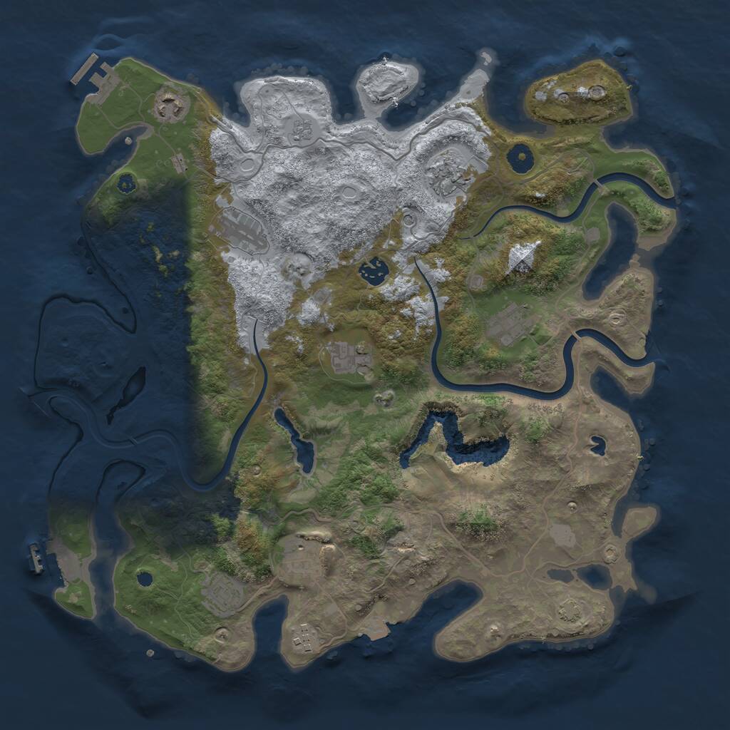 Rust Map: Procedural Map, Size: 4000, Seed: 9859876, 15 Monuments