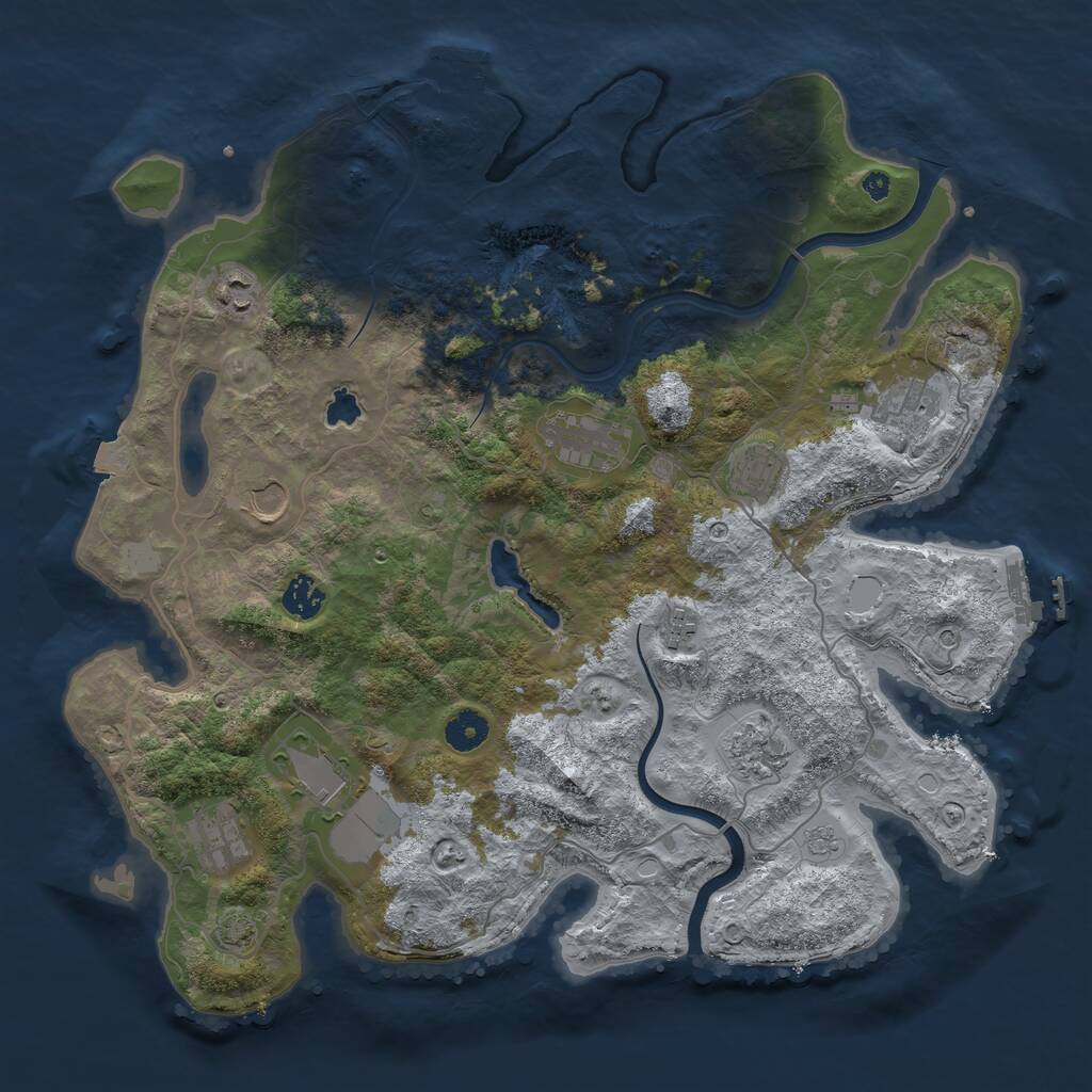 Rust Map: Procedural Map, Size: 4000, Seed: 2023438874, 16 Monuments