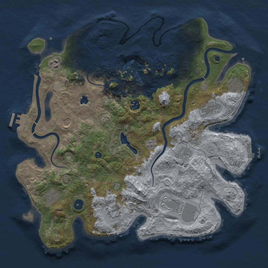 Rust Map: Procedural Map, Size: 4000, Seed: 2023438874, 16 Monuments