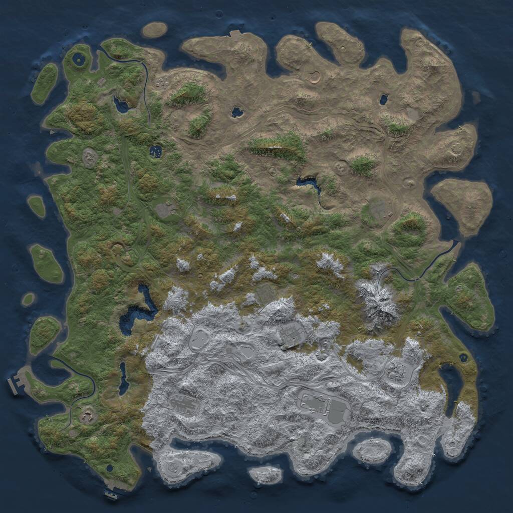 Rust Map: Procedural Map, Size: 6000, Seed: 240701042, 17 Monuments