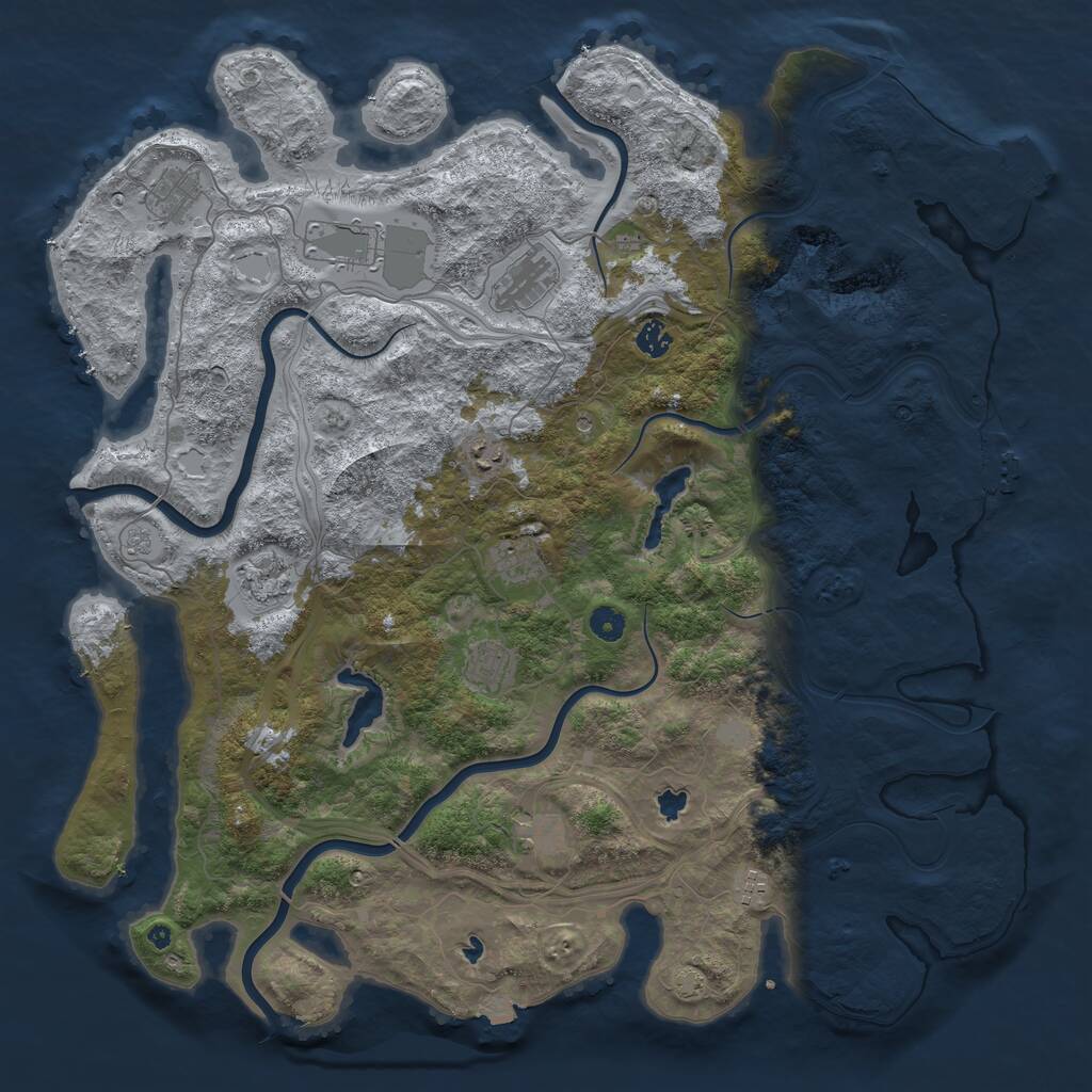 Rust Map: Procedural Map, Size: 4700, Seed: 1847509900, 16 Monuments