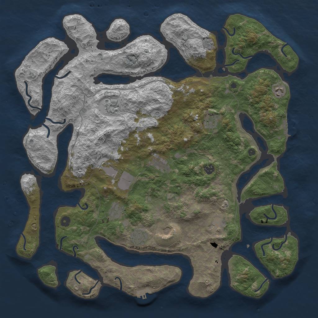 Rust Map: Procedural Map, Size: 4700, Seed: 1847509900, 16 Monuments