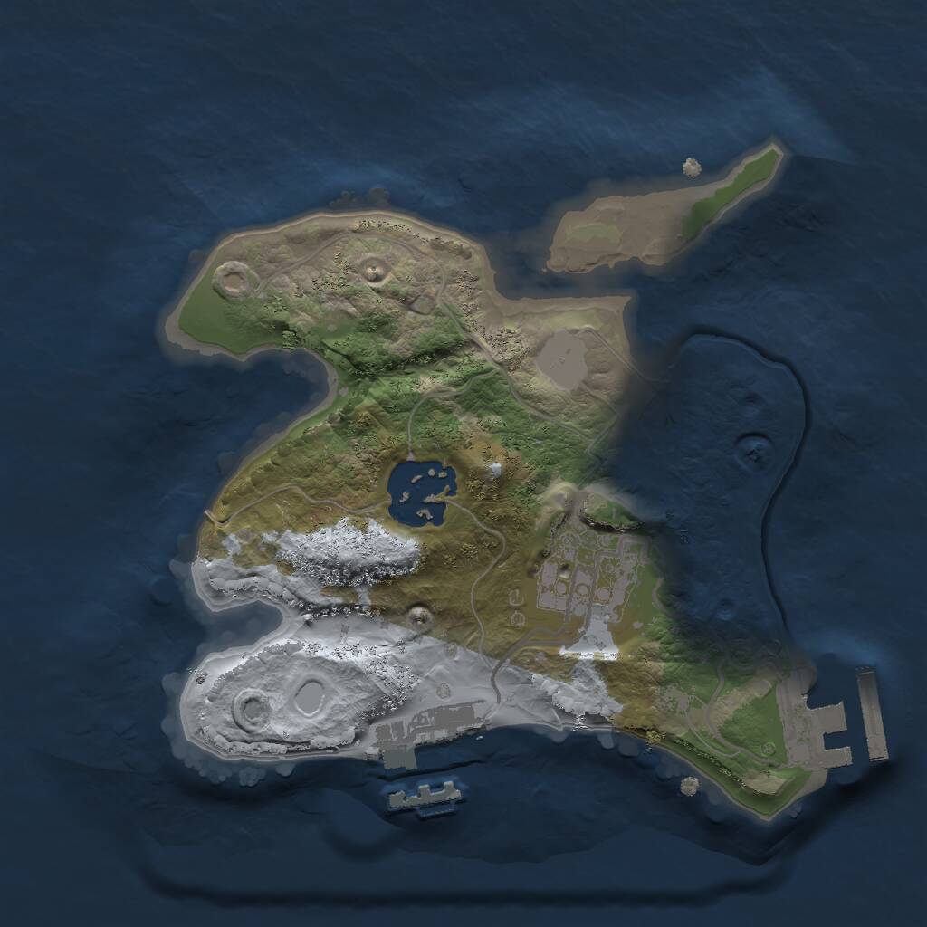 Rust Map: Procedural Map, Size: 2000, Seed: 643463, 5 Monuments