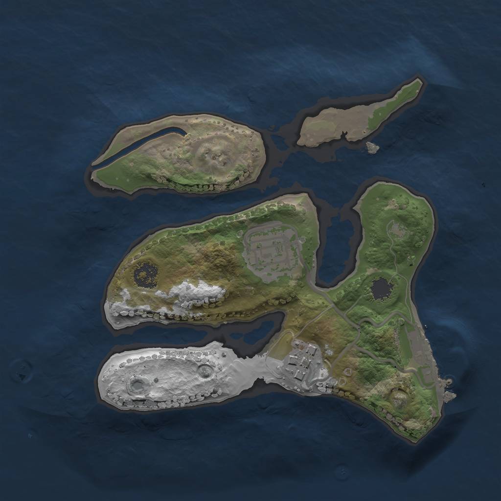 Rust Map: Procedural Map, Size: 2000, Seed: 643463, 5 Monuments