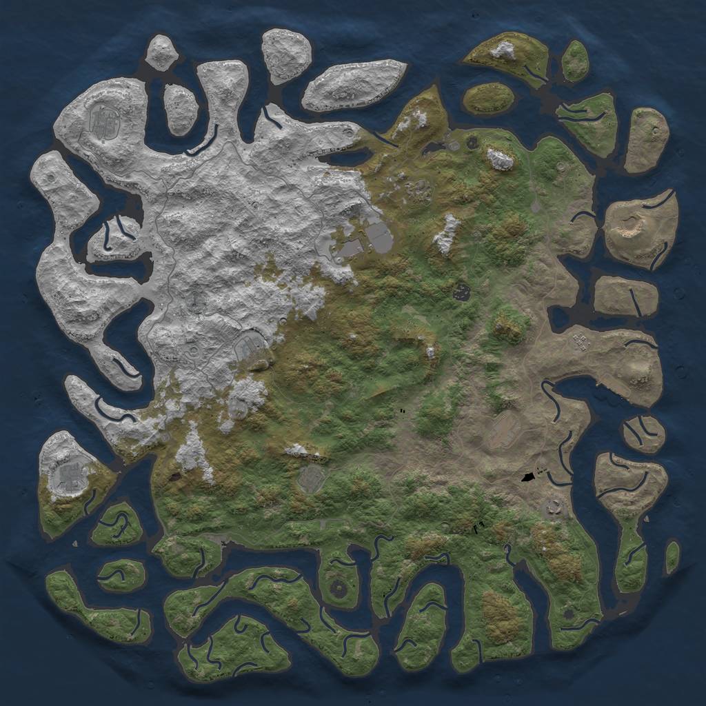 Rust Map: Procedural Map, Size: 6000, Seed: 750, 15 Monuments