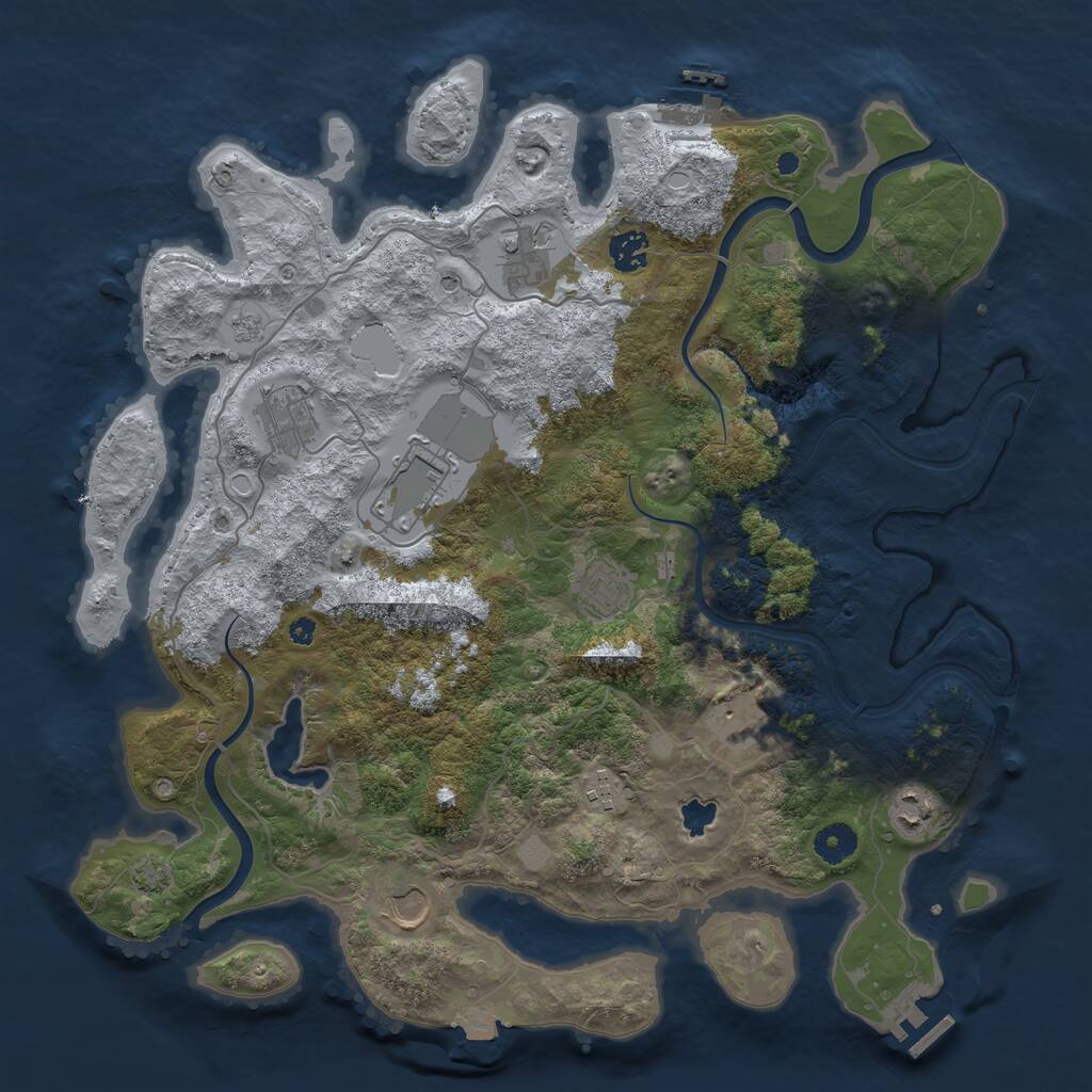Rust Map: Procedural Map, Size: 4000, Seed: 1554548577, 15 Monuments