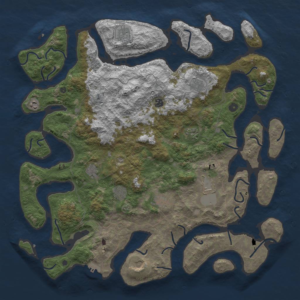 Rust Map: Procedural Map, Size: 5000, Seed: 143820, 15 Monuments