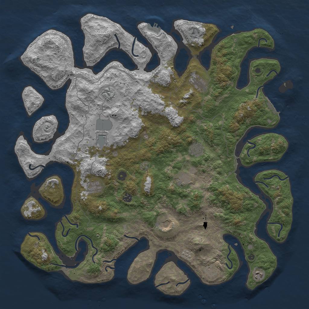 Rust Map: Procedural Map, Size: 5000, Seed: 973322899, 16 Monuments